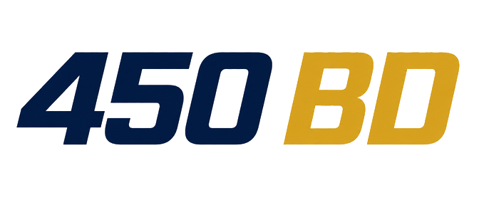 450 bd লাল গেমিং লোগো